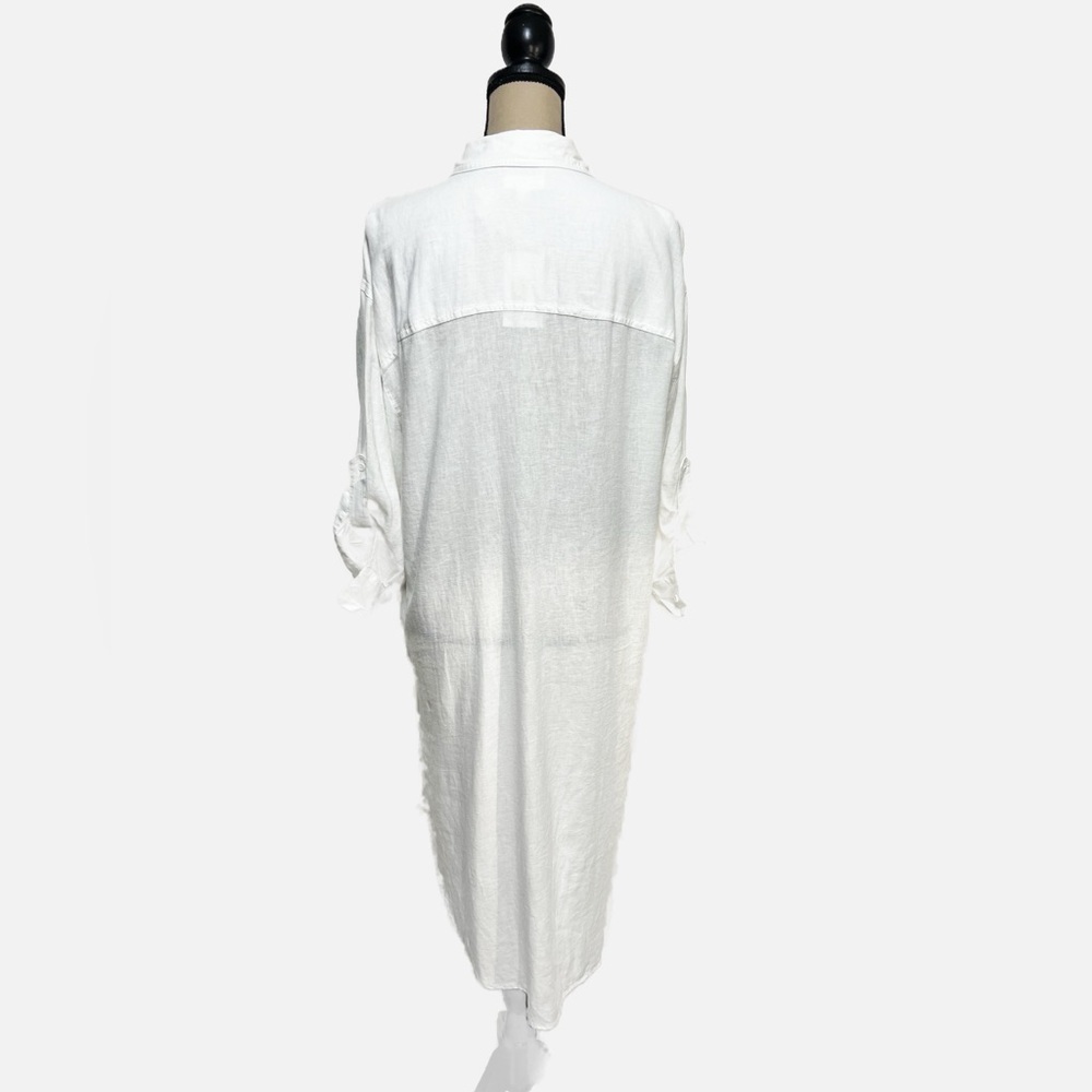 NWT Westbound Oversized Linen Blend Button Down White Shirt Dress Womens size S - Picture 7 of 10